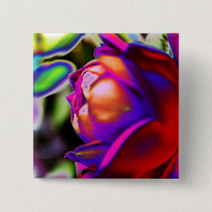 Badge Carré 5 Cm Rose solarifié par Shirley Taylor