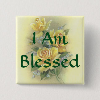 Badge Carré 5 Cm Roses jaunes