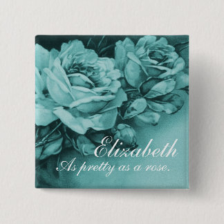 Badge Carré 5 Cm Roses vintages