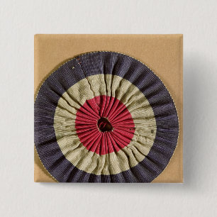Badge Carré 5 Cm Rosette de Tricolore