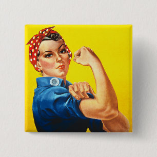 Badge Carré 5 Cm Rosie la riveteuse
