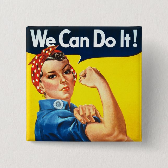 Badge Carré 5 Cm Rosie la riveteuse (Devant)