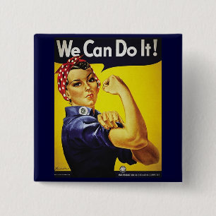 Badge Carré 5 Cm Rosie le bouton de rivoir