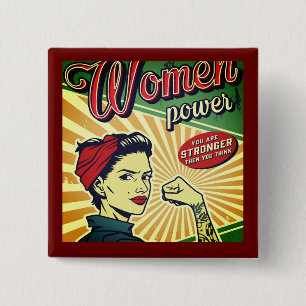 Badge Carré 5 Cm Rosie Le Riveter On Peut Le Faire Bouton
