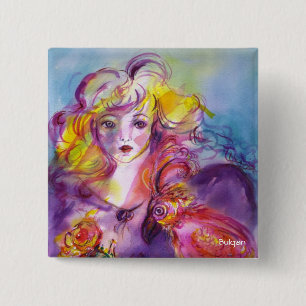 Badge Carré 5 Cm ROSINA / Bal de mascarade vénitienne