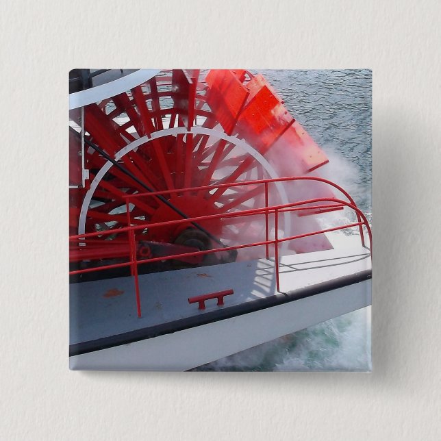 Badge Carré 5 Cm Roue à aubes (Devant)