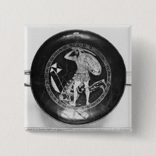 Badge Carré 5 Cm Rouge-chiffre tasse de grenier