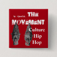 (Rouge) le bouton de hip hop de culture de