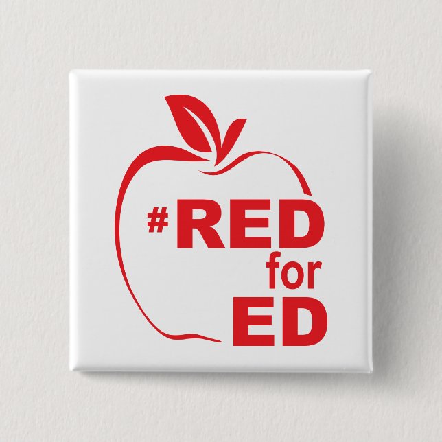 Badge Carré 5 Cm Rouge pour Ed (Devant)