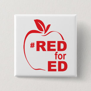 Badge Carré 5 Cm Rouge pour Ed