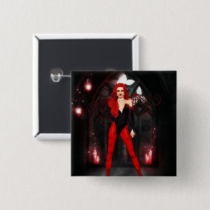 Badge Carré 5 Cm Rouge Succubus
