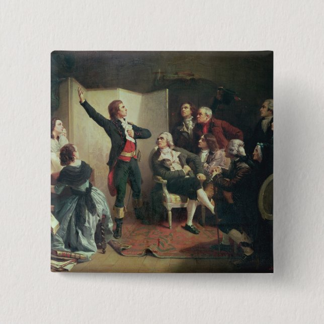 Badge Carré 5 Cm Rouget de Lisle chantant le Marseillaise (Devant)