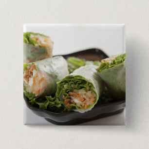 Badge Carré 5 Cm Rouleaux de printemps aux légumes