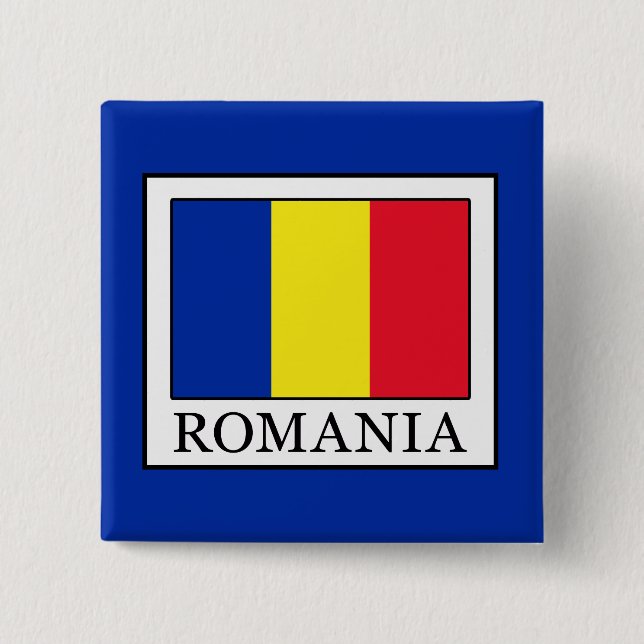 Badge Carré 5 Cm Roumanie (Devant)