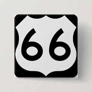 Badge Carré 5 Cm Route 66