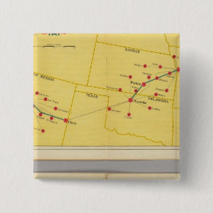 Badge Carré 5 Cm Route aérienne de Los Angeles à Columbus