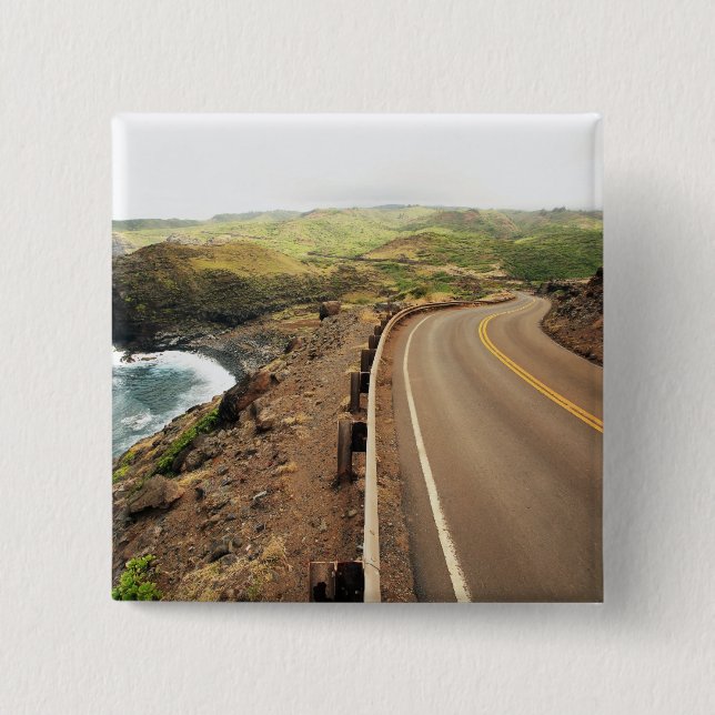 Badge Carré 5 Cm Route côtière (Devant)