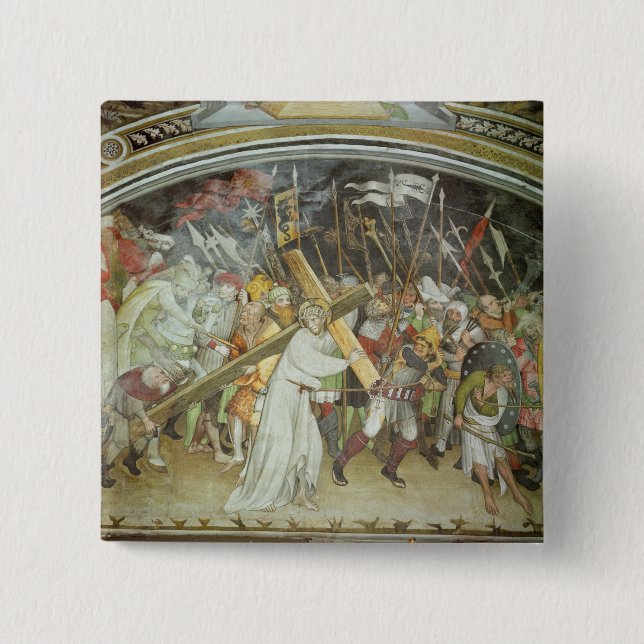 Badge Carré 5 Cm Route vers le calvaire (Devant)