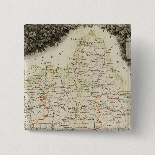 Badge Carré 5 Cm Routes, villes, villes (Devant)