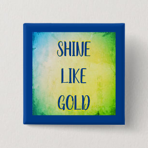 Badge Carré 5 Cm Royal Gold Sunshine