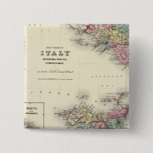 Badge Carré 5 Cm Royaume D'Italie Du Sud De Naples