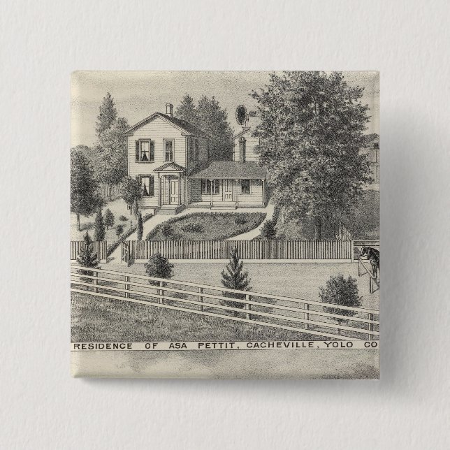Badge Carré 5 Cm Rres de Cacheville, moulin de Madison (Devant)