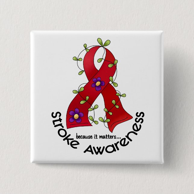 Badge Carré 5 Cm RUBAN 1 de FLEUR de course (Devant)