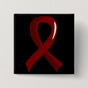 Badge Carré 5 Cm Ruban 3 de Bourgogne de myélome multiple