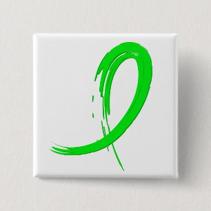 Badge Carré 5 Cm Ruban A4 de vert de chaux de maladie de Lyme