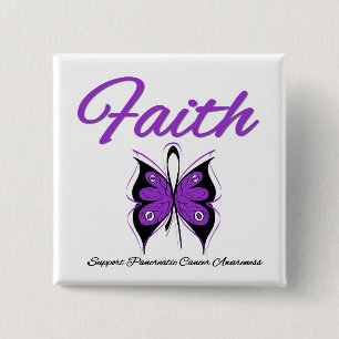 Badge Carré 5 Cm Ruban de papillon de foi de Cancer pancréatique
