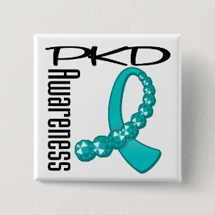Badge Carré 5 Cm Ruban de pierre gemme de conscience de PKD
