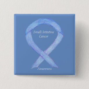 Badge Carré 5 Cm Ruban de sensibilisation au cancer de l'intestin g