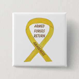 Badge Carré 5 Cm Ruban de sensibilisation des forces armées