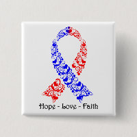 Ruban de sensibilisation rouge et bleu Hope