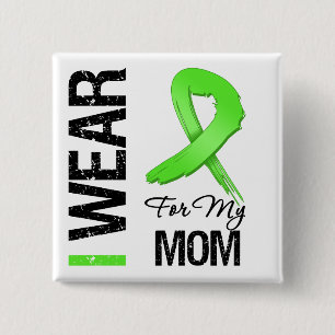Badge Carré 5 Cm Ruban de vert de chaux d'usage du lymphome I pour