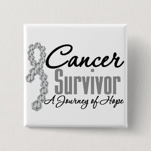 Badge Carré 5 Cm Ruban de voyage de conscience de survivant de