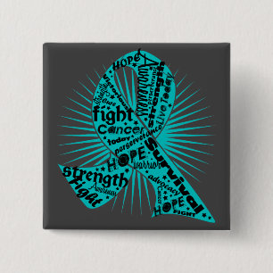 Badge Carré 5 Cm Ruban du cancer péritonéal Slogans puissants