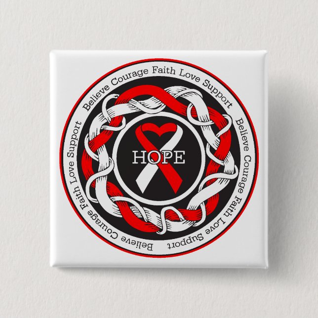 Badge Carré 5 Cm Ruban imbriqué MDS Hope (Devant)