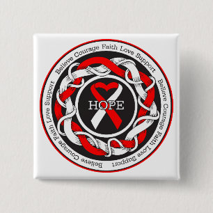 Badge Carré 5 Cm Ruban imbriqué MDS Hope