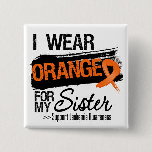 Badge Carré 5 Cm Ruban Leucémie Pour Ma Soeur