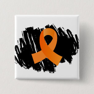 Badge Carré 5 Cm Ruban orange de milliseconde avec le griffonnage