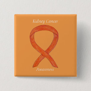 Badge Carré 5 Cm Ruban personnalisé de sensibilisation au cancer du