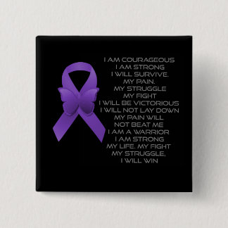 Badge Carré 5 Cm Ruban/poème pourpres de conscience