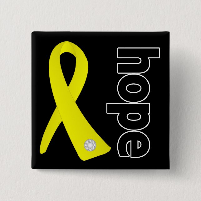 Badge Carré 5 Cm Ruban Sarcoma Cancer Hope (Devant)