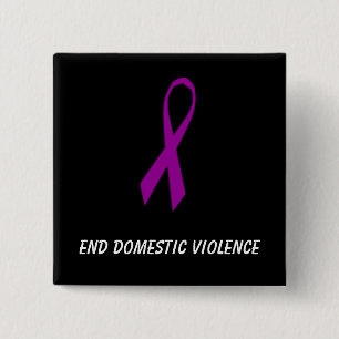 Badge Carré 5 Cm Ruban, violence familiale de fin