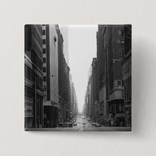 Badge Carré 5 Cm Rue dans la ville B&W de NY