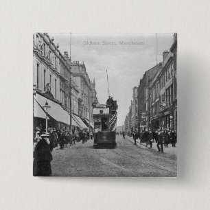 Badge Carré 5 Cm Rue d'Oldham, Manchester, c.1910