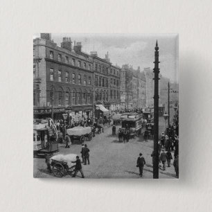 Badge Carré 5 Cm Rue du marché, Manchester, c.1910