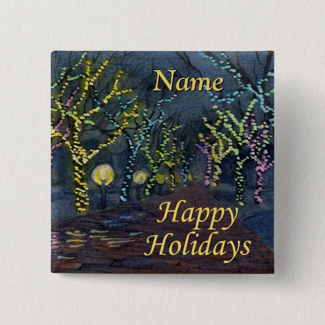 Badge Carré 5 Cm rue Noël (Devant)