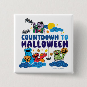 Badge Carré 5 Cm Rue Sésame Compte à rebours avant Halloween
